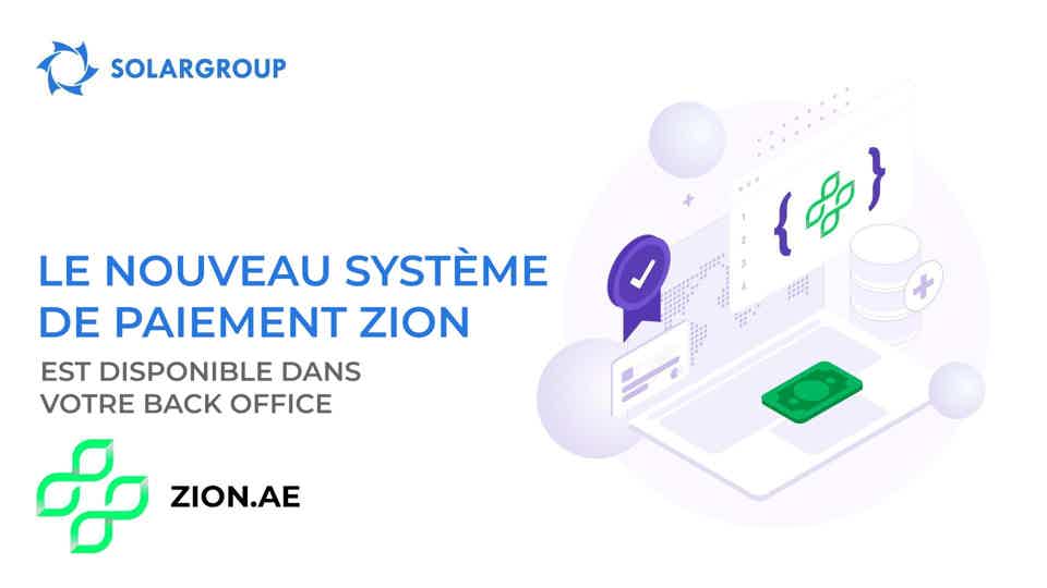 Le nouveau système de paiement Zion est disponible dans le back office