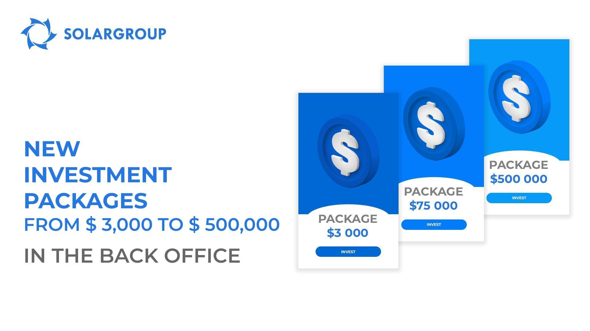 Investment packages of new denominations in the back office