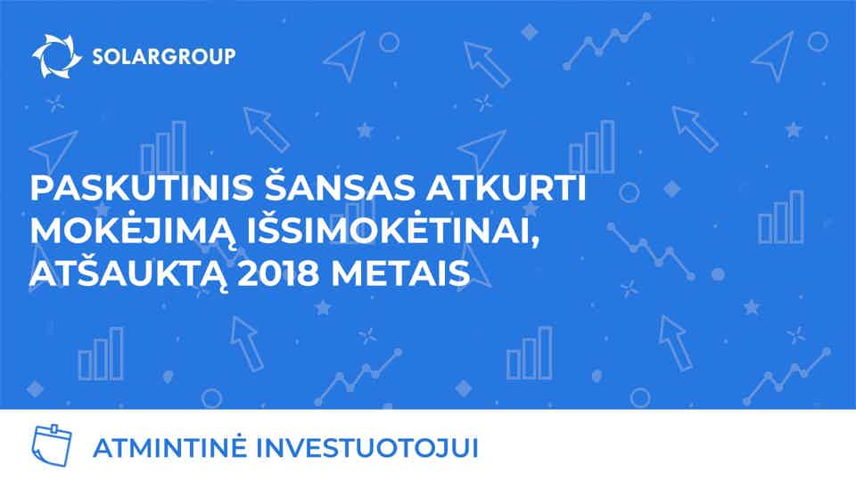 Suspėkite grįžti į projektą su pačiomis pelningiausiomis sąlygomis