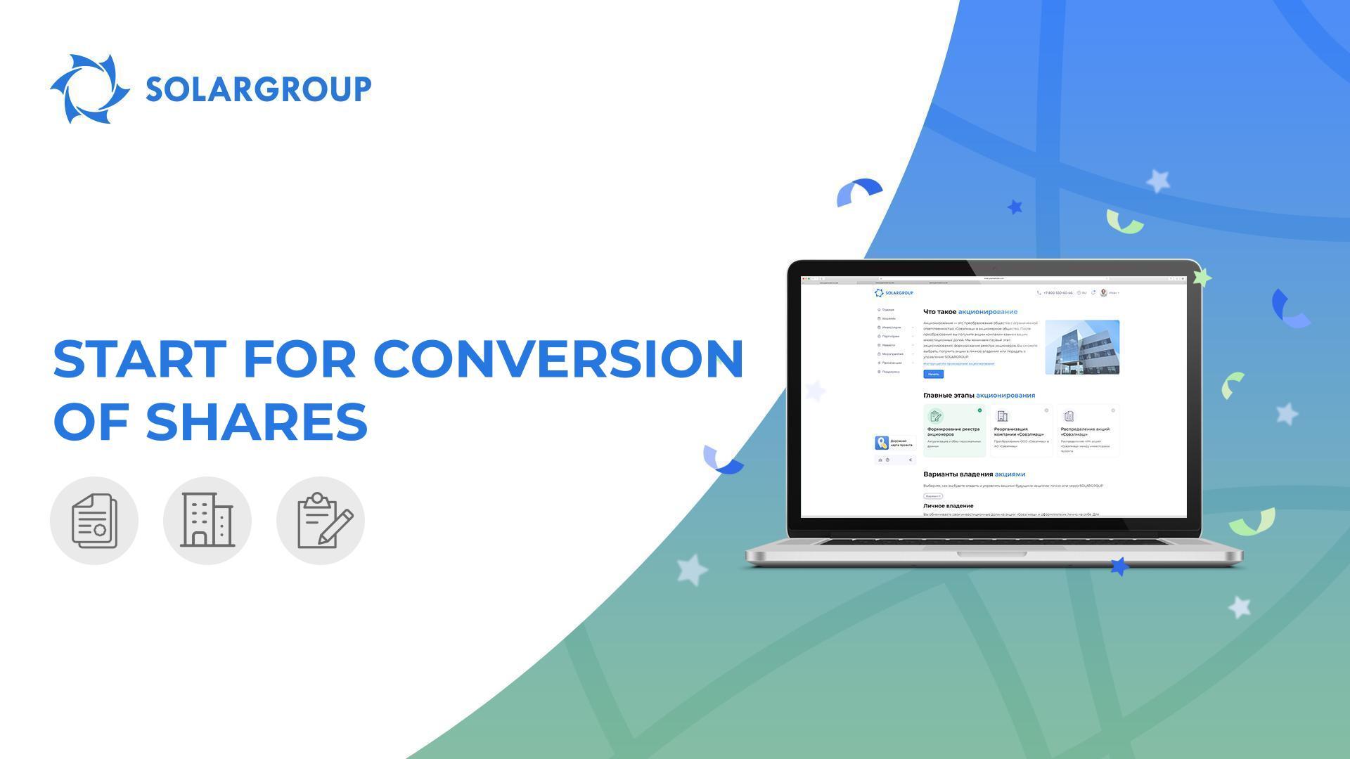 The features for conversion of shares are ready to be launched in the back office