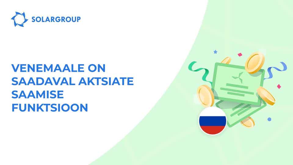 Avame funktsionaalsuse Venemaalt pärit investoritele