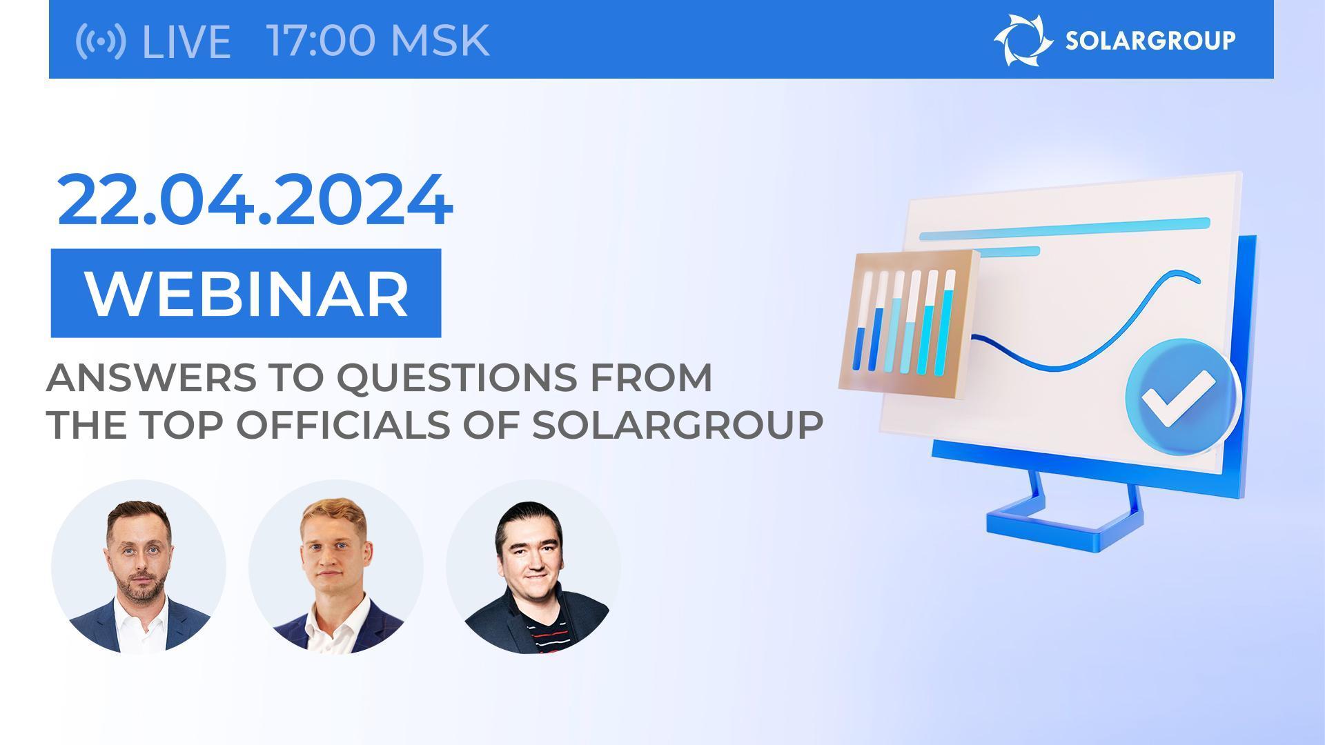 Live broadcast with the SOLARGROUP management
