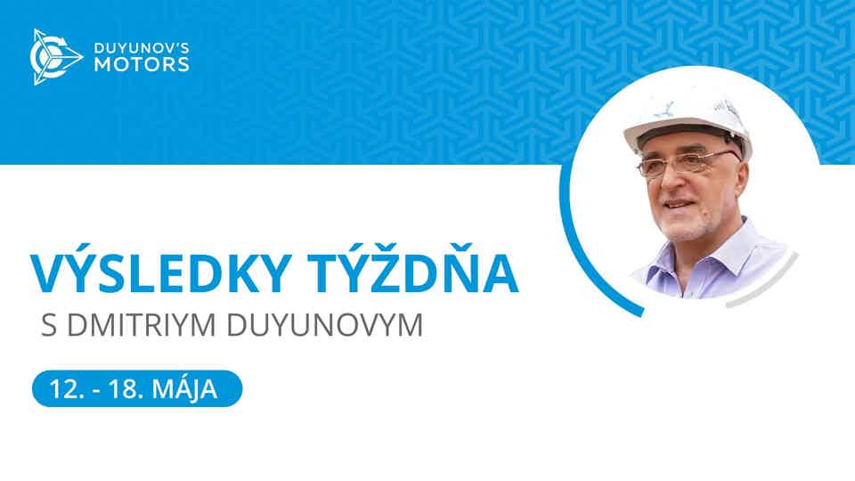 Výsledky týždňa v projekte "Motory Duyunova"