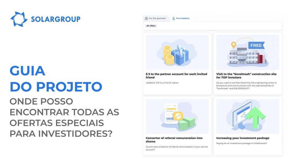 Guia do projeto: Onde posso encontrar todas as ofertas especiais para investidores?