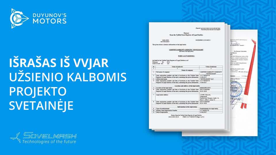 Išrašas iš VVJAR su vertimu paskelbtas projekto svetainėje