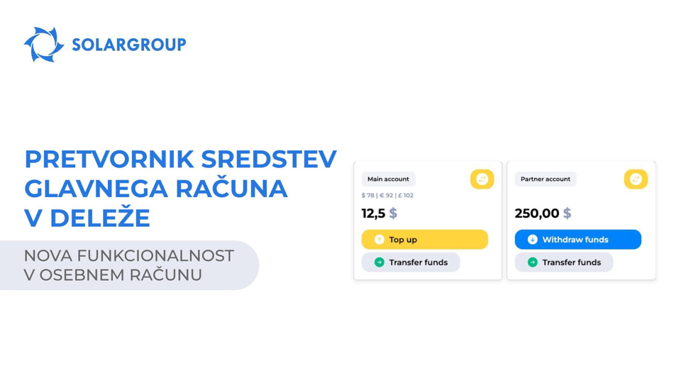 Nova funkcionalnost v osebnem računu: pretvornik sredstev glavnega računa v deleže
