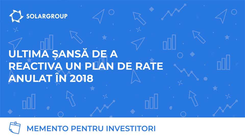 Grăbiți-vă să reveniți la proiect în cele mai avantajoase condiții