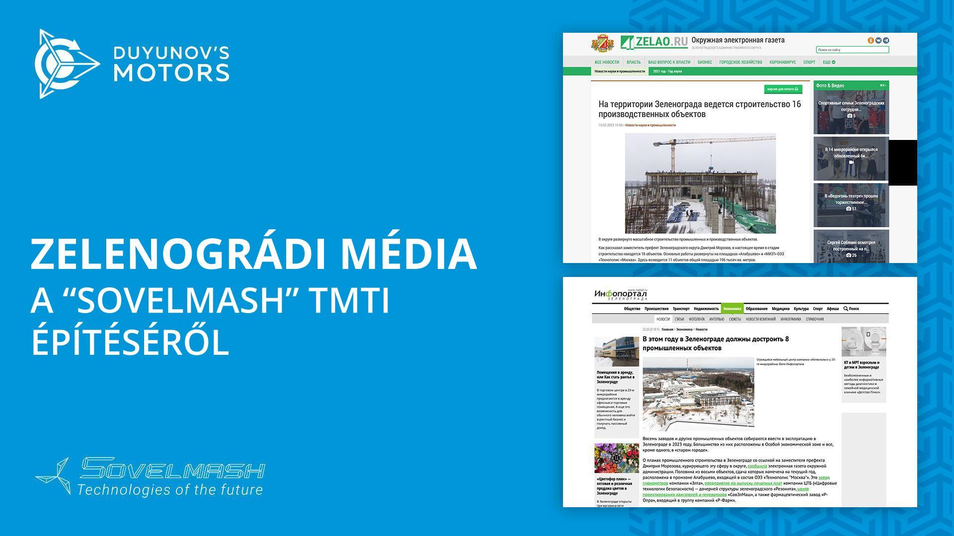 Zelenográdi média a „Sovelmash" TMTI építéséről