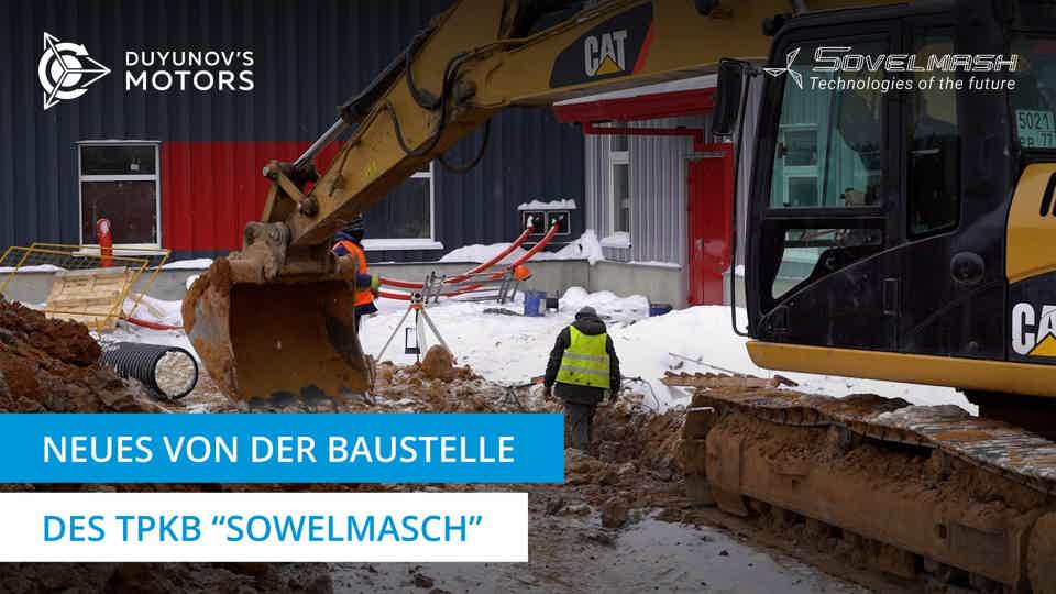 Montage von Fenstern, Ausrüstungen und Dachrinnen: "Sowelmasch"-Baustelle heute