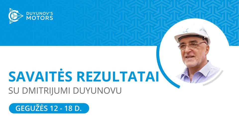 Savaitės rezultatai projekte "Dyuynovo varikliai"