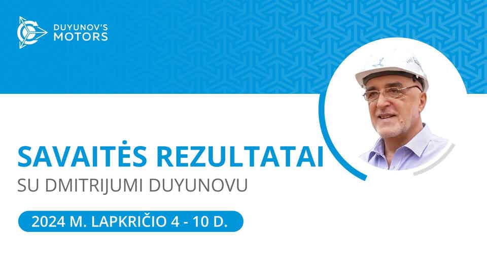 Projekto "Duyunovo varikliai" savaitės rezultatai