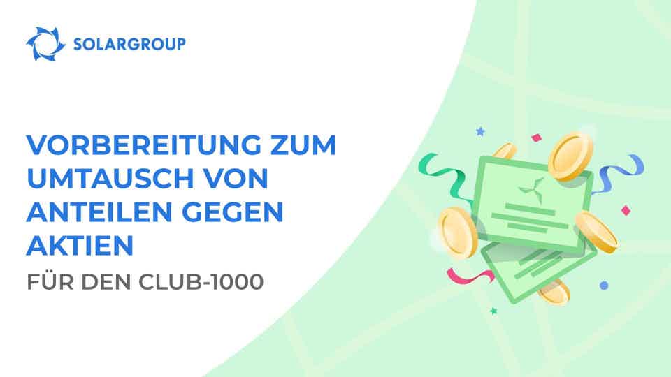 Funktionen zum Umtausch von Anteilen gegen Aktien ist für eine weitere Kategorie der Investoren verfügbar
