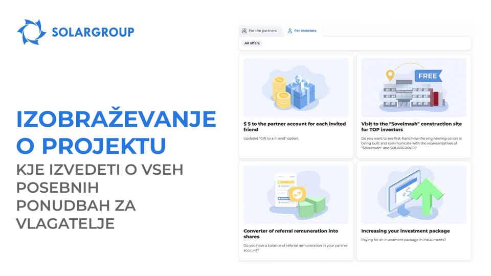 Izobraževanje o projektu: kje izvedeti o vseh posebnih ponudbah za investitorje